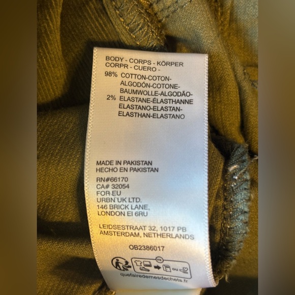 NWT We The Free People Libre Wide Leg Cord Jeans Green Mockingbird Size 27 - Picture 6 of 9